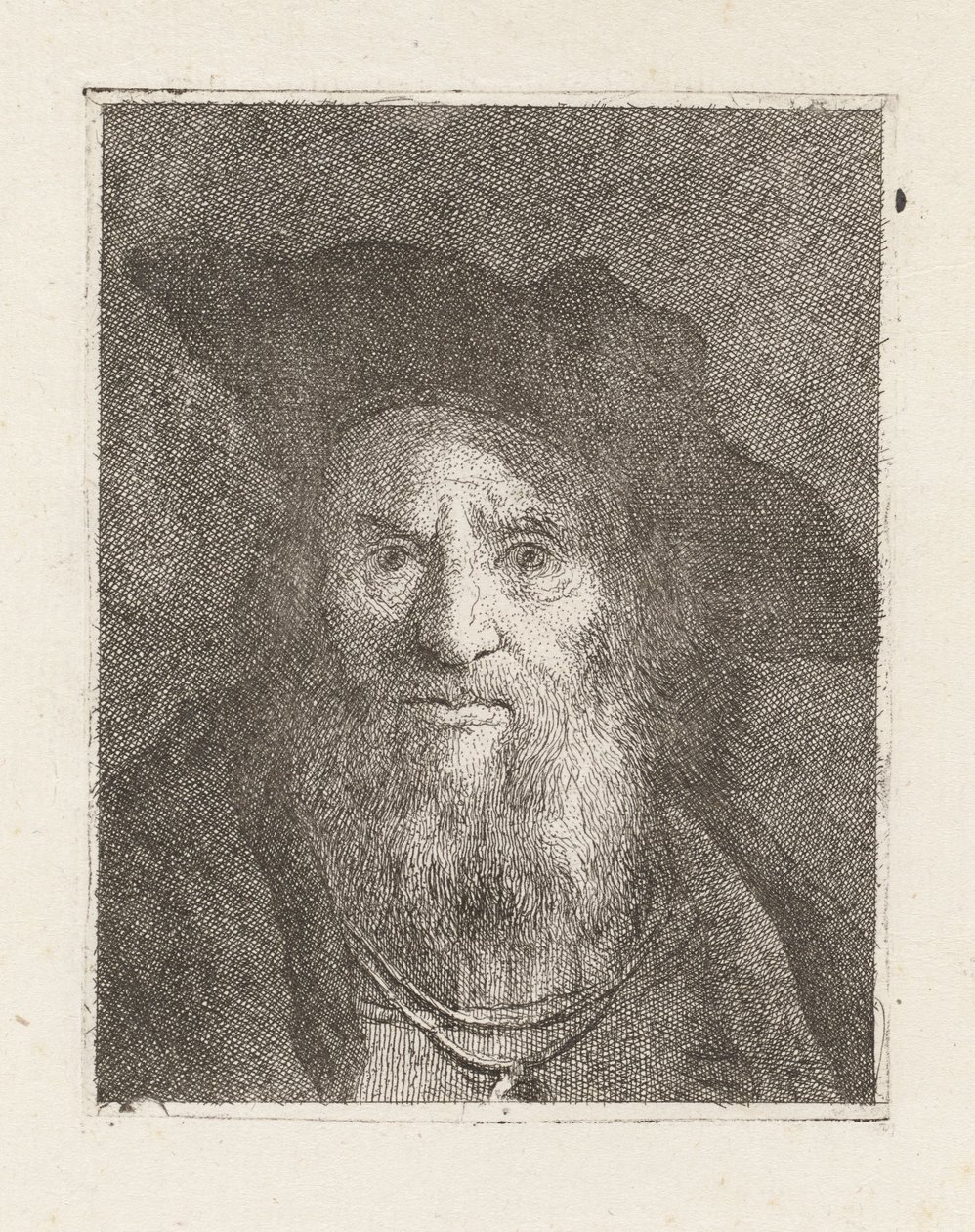 Oude man met een hoed, uit de Raccolta di Teste (Verzameling hoofden) door Giovanni Domenico Tiepolo