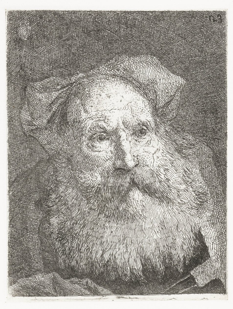 Oude man met baard door Giovanni Domenico Tiepolo