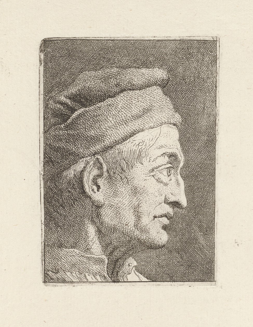 Profiel van een oude man, uit de Raccolta di Teste (Verzameling van hoofden) door Giovanni Domenico Tiepolo