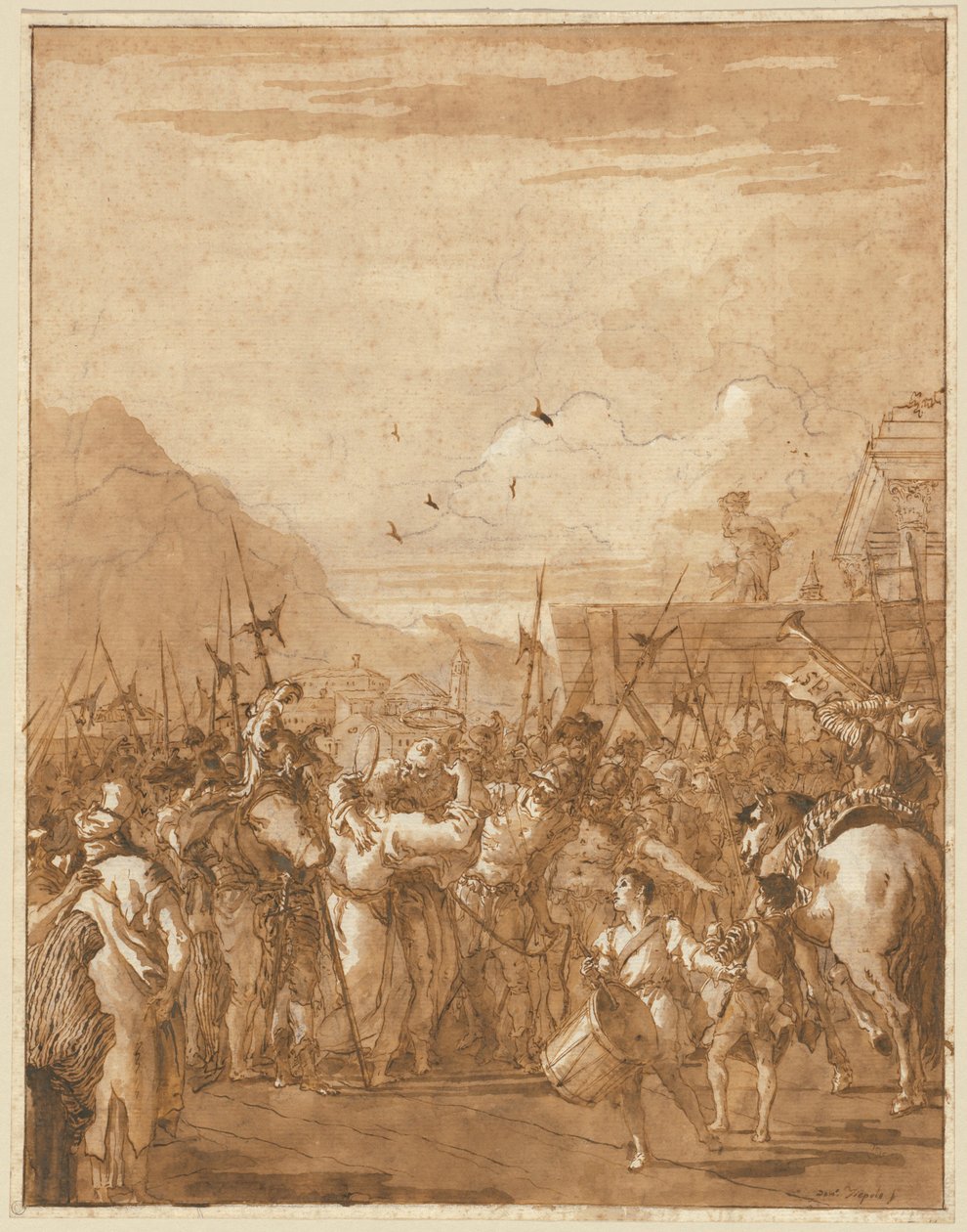 Het afscheid van de heiligen Petrus en Paulus door Giovanni Domenico Tiepolo