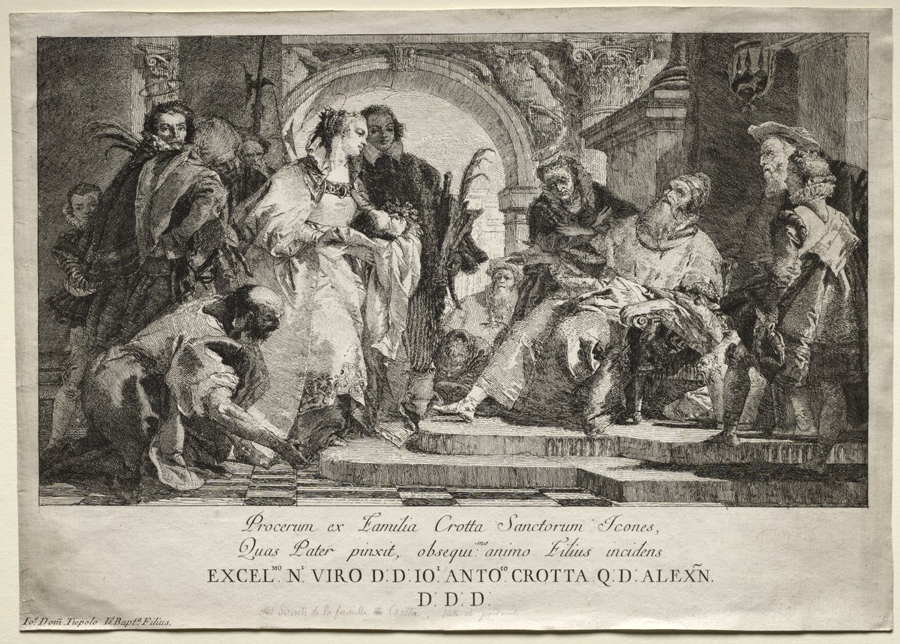 De Heiligen van de Crotta Familie door Giovanni Domenico Tiepolo