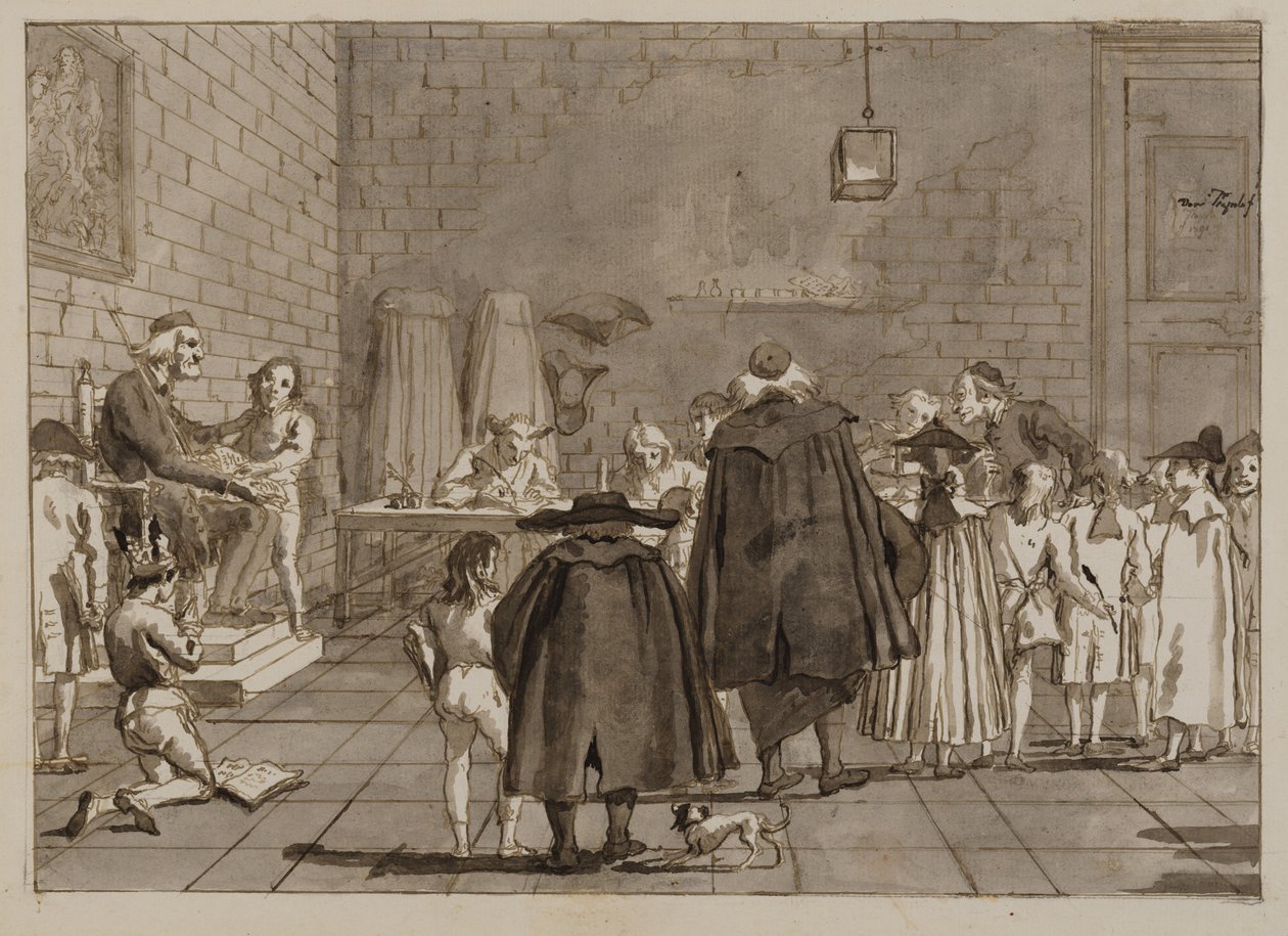 De school door Giovanni Domenico Tiepolo