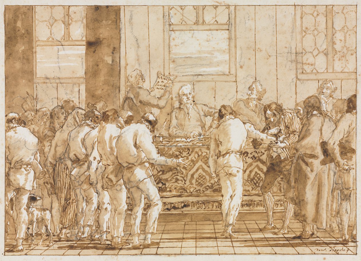 Het proces door Giovanni Domenico Tiepolo