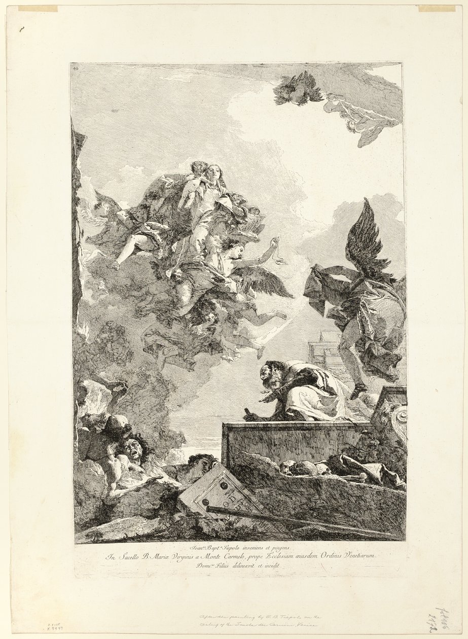 De Maagd verschijnt aan St. Simon Stock door Giovanni Domenico Tiepolo