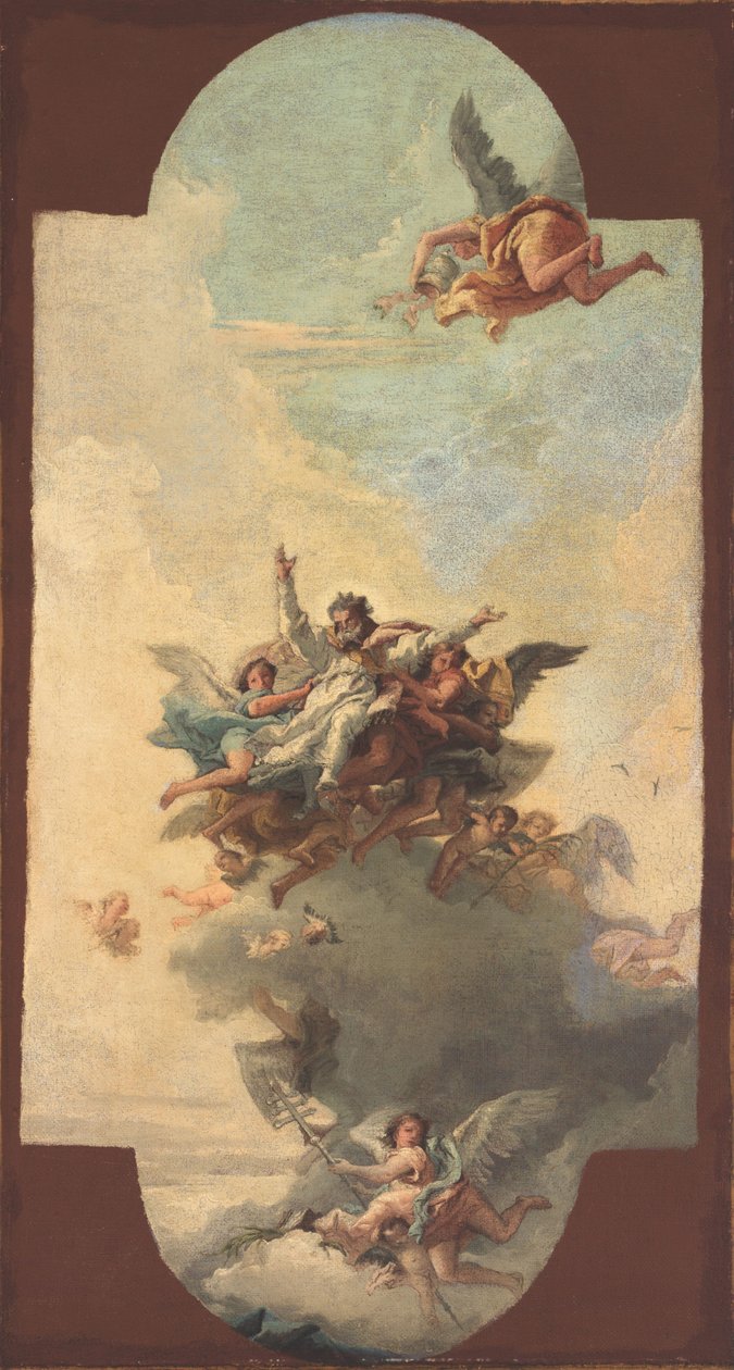 De apotheose van een paus en martelaar door Giovanni Domenico Tiepolo