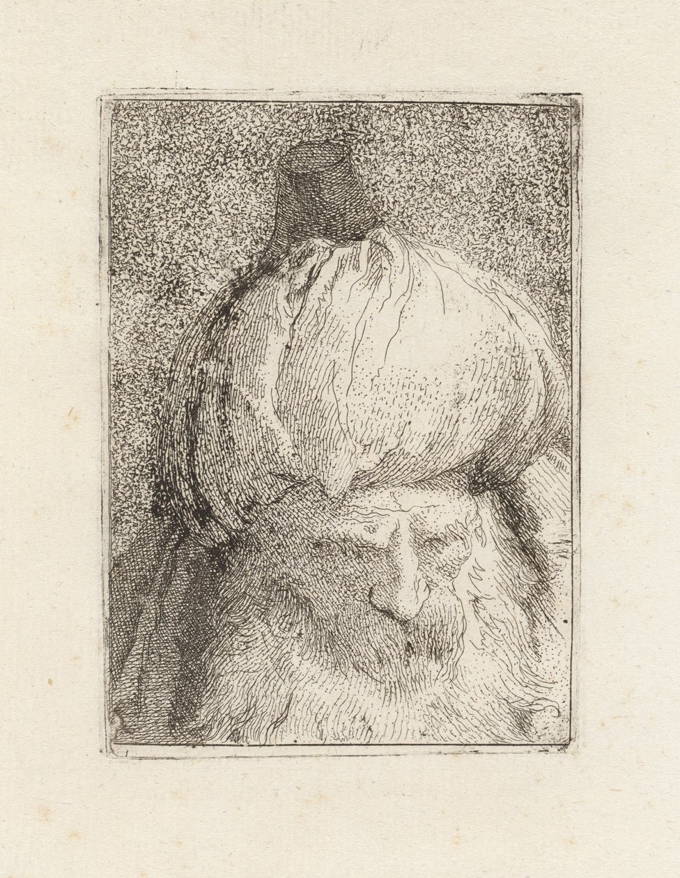 Turk van voren gezien, uit de Raccolta di Teste (Verzameling van hoofden) door Giovanni Domenico Tiepolo