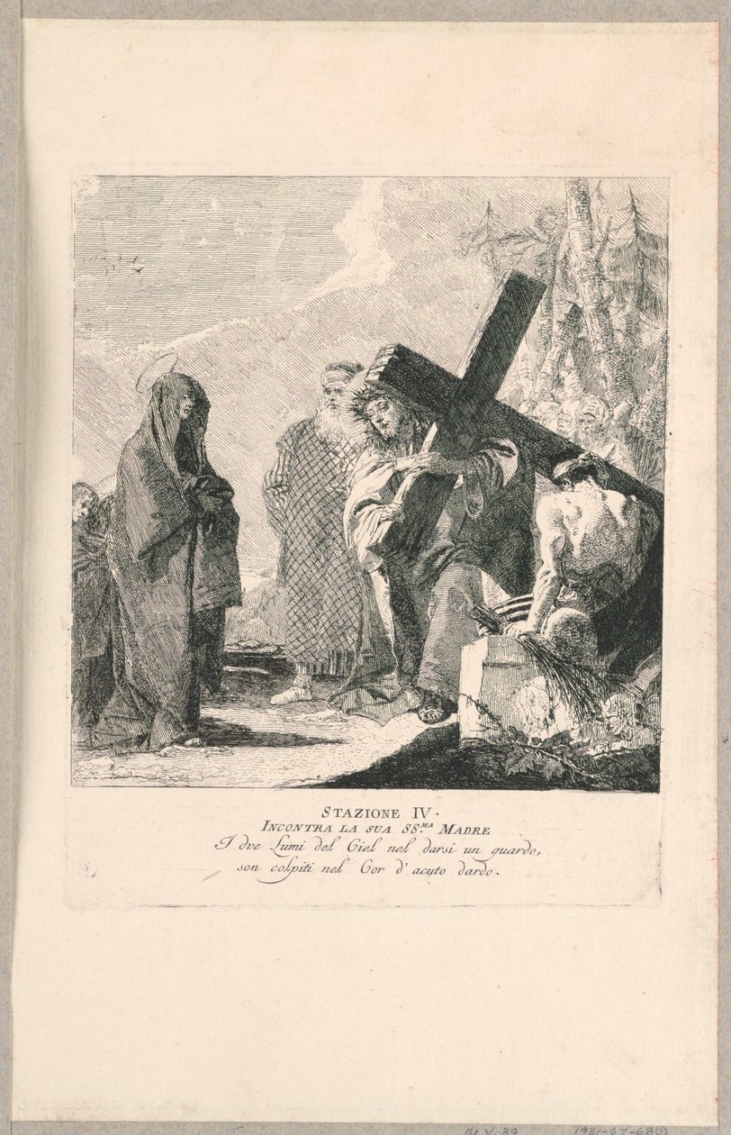 Via crucis - Station IV, Hij Ontmoet Zijn Moeder door Giovanni Domenico Tiepolo