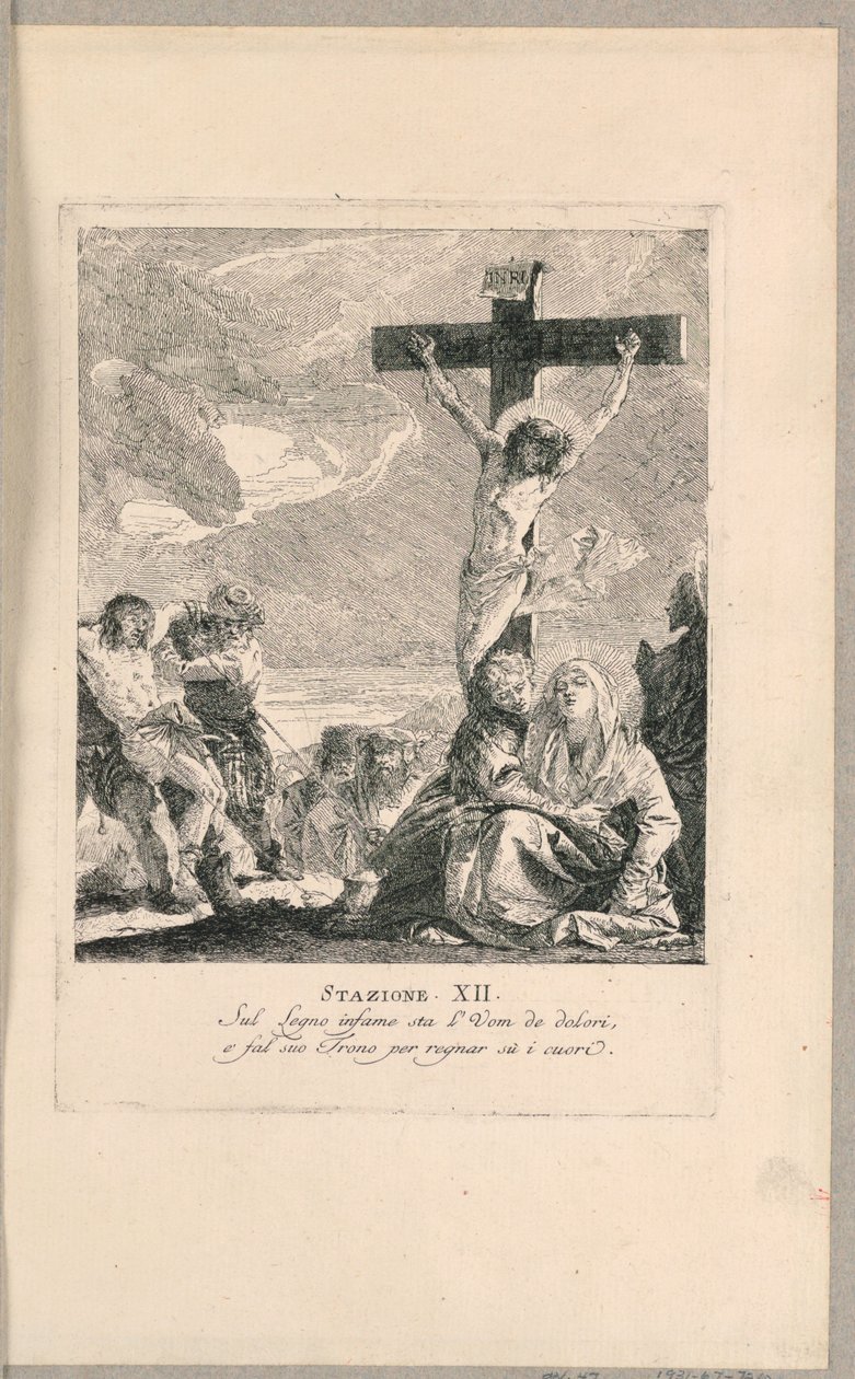 Via crucis - Station XII, De Kruisiging door Giovanni Domenico Tiepolo