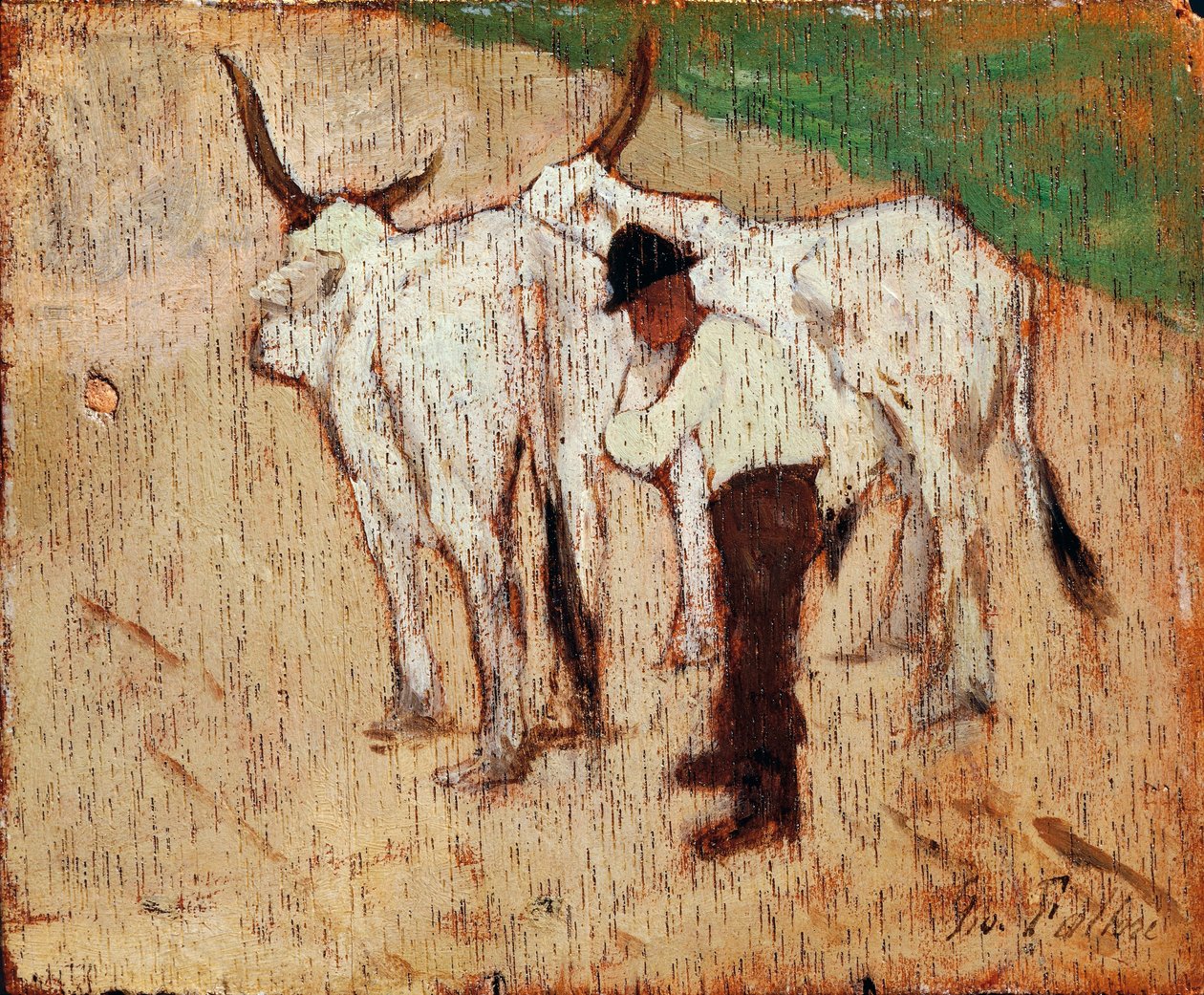 Herder en vee door Giovanni Fattori