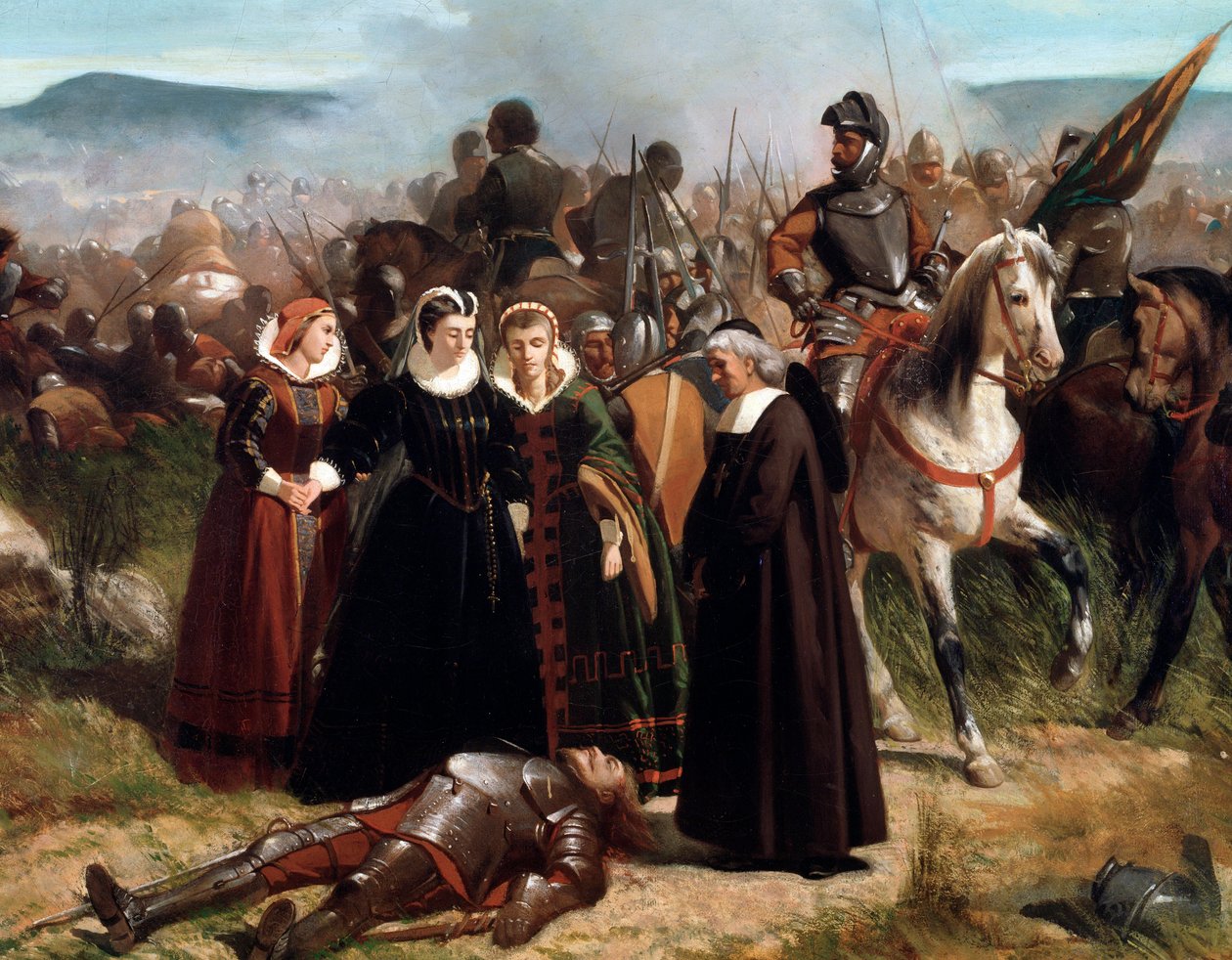 Maria, Koningin van Schotland, bij de Slag bij Langside, gevochten op 13 mei 1568 (detail) door Giovanni Fattori
