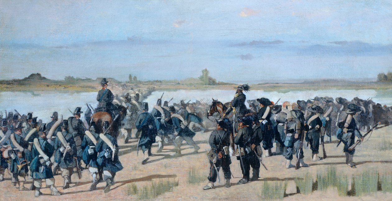 Oversteek van de Mincio-rivier door Giovanni Fattori
