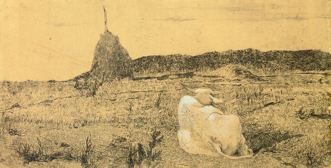 Pio Bove (Vrome of Vredige Os) door Giovanni Fattori