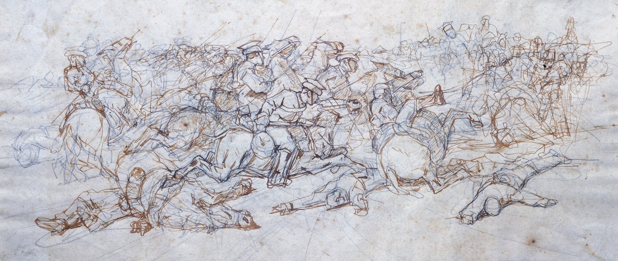 Aanval van Ulanen door Giovanni Fattori