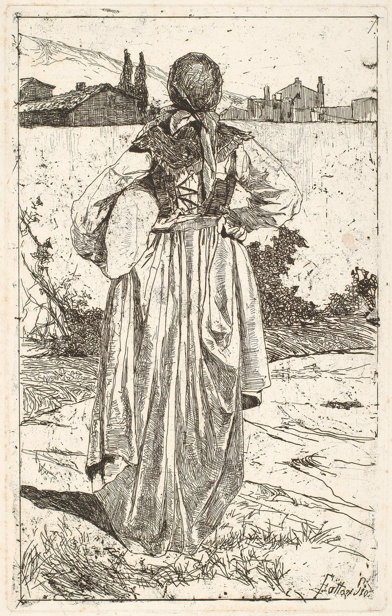 Vrouw van de Gabbro [Donna al gabbro] door Giovanni Fattori