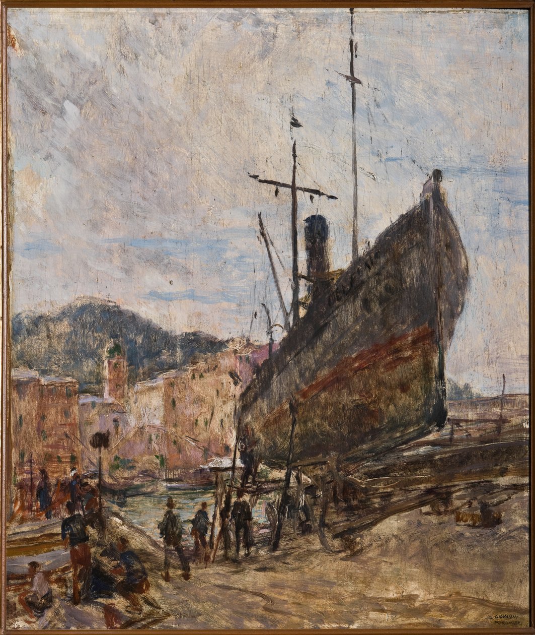 Haven en boot door Giovanni Forghieri
