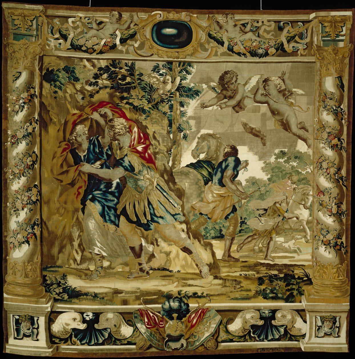 Dido en Aeneas zoeken beschutting tegen een storm door Giovanni Francesco (1610 62) Romanelli