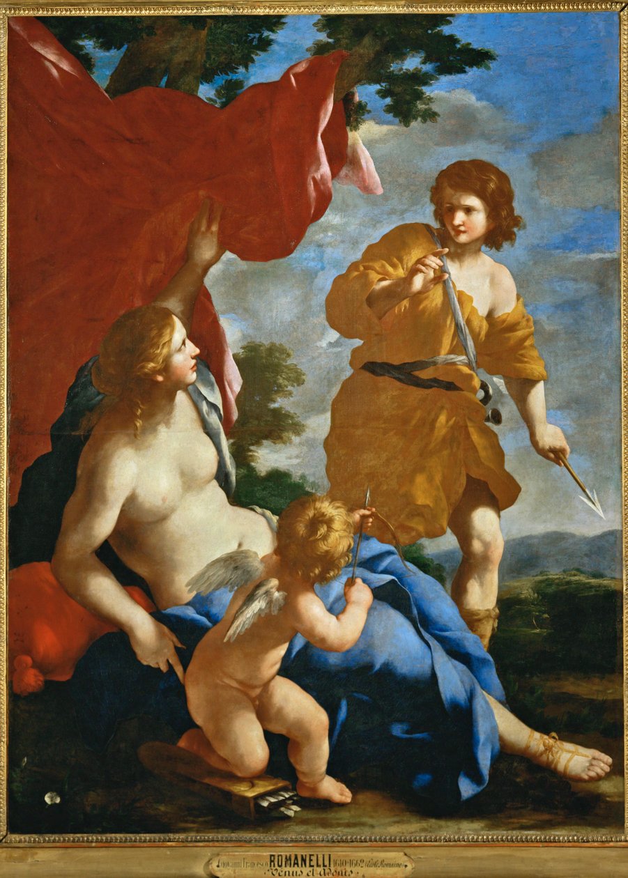Venus en Adonis op jacht ... door Giovanni Francesco (1610 62) Romanelli