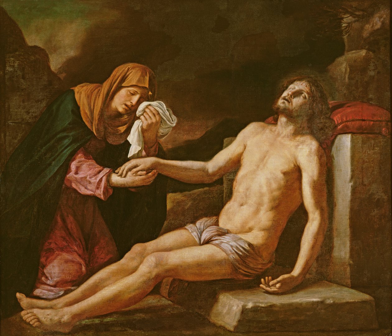 Jezus Gerouwd door de Maagd door Giovanni Francesco Barbieri