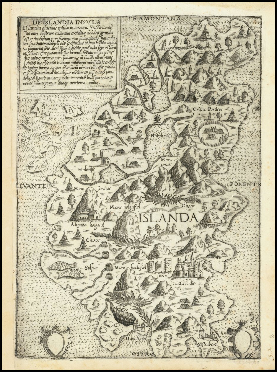 1560s kaart van IJsland door Giovanni Francesco Camocio door Giovanni Francesco Camocio