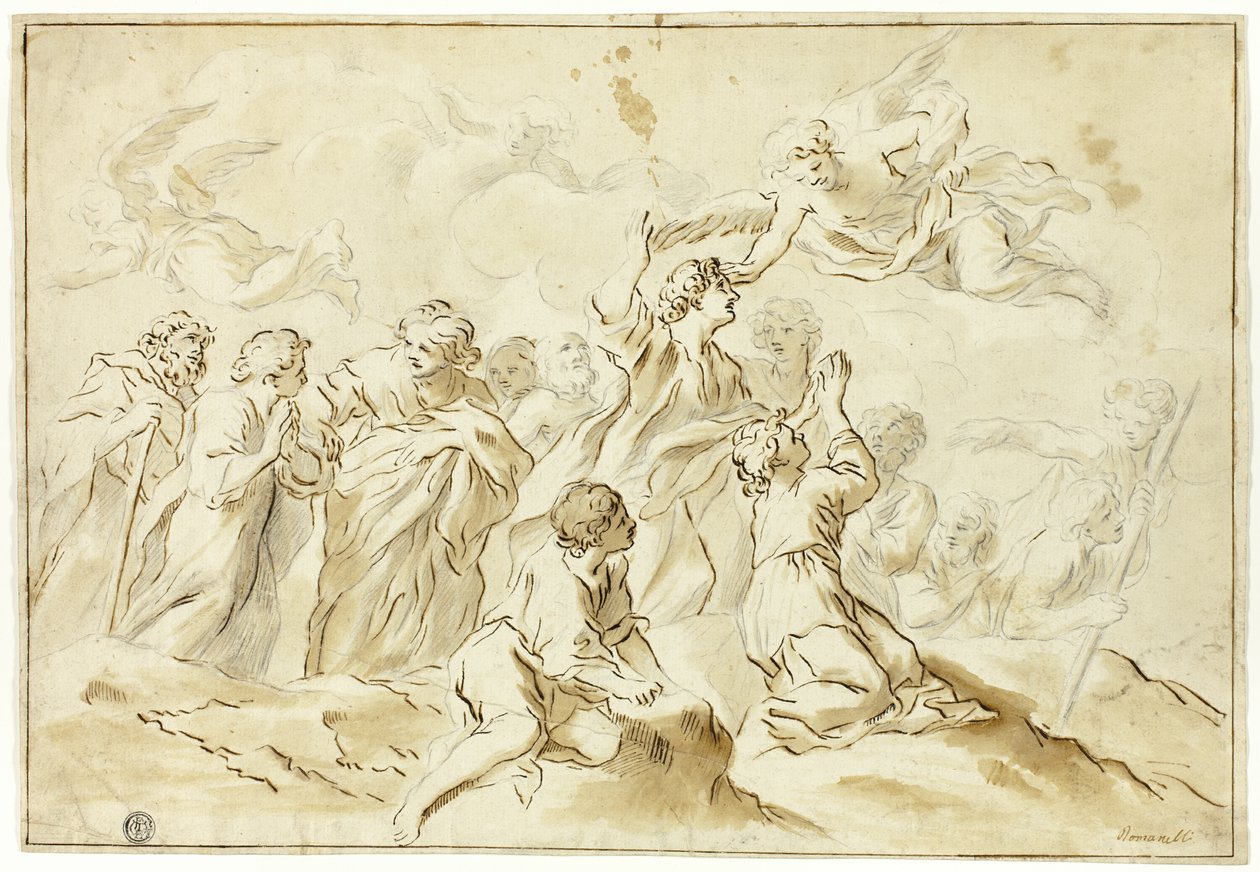 Gezegende die naar de Hemel Stijgt door Giovanni Francesco Romanelli