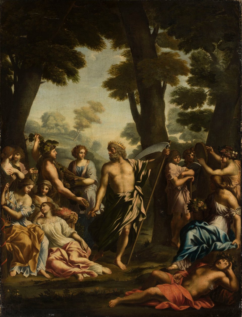 Saturnus en de Muzen door Giovanni Francesco Romanelli