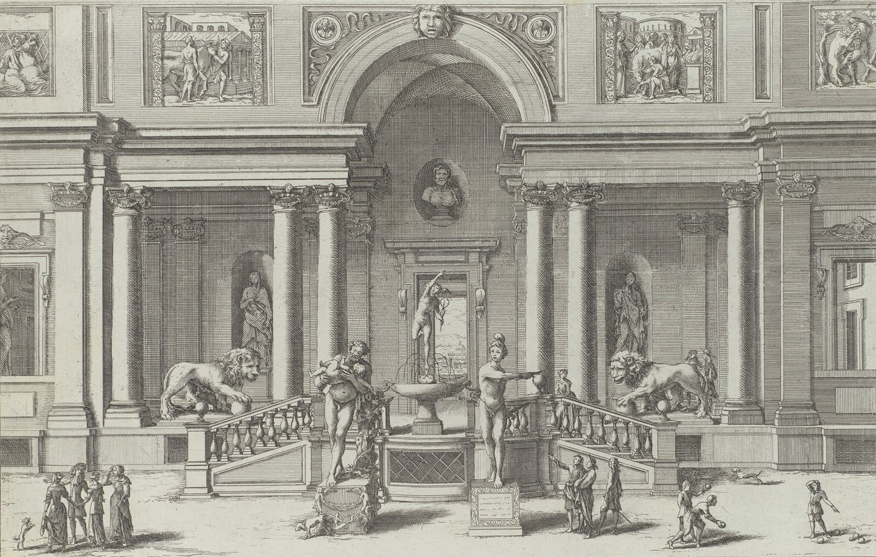 Fontein van Mercurius in de tuin van de Villa Medici door Giovanni Francesco Venturini