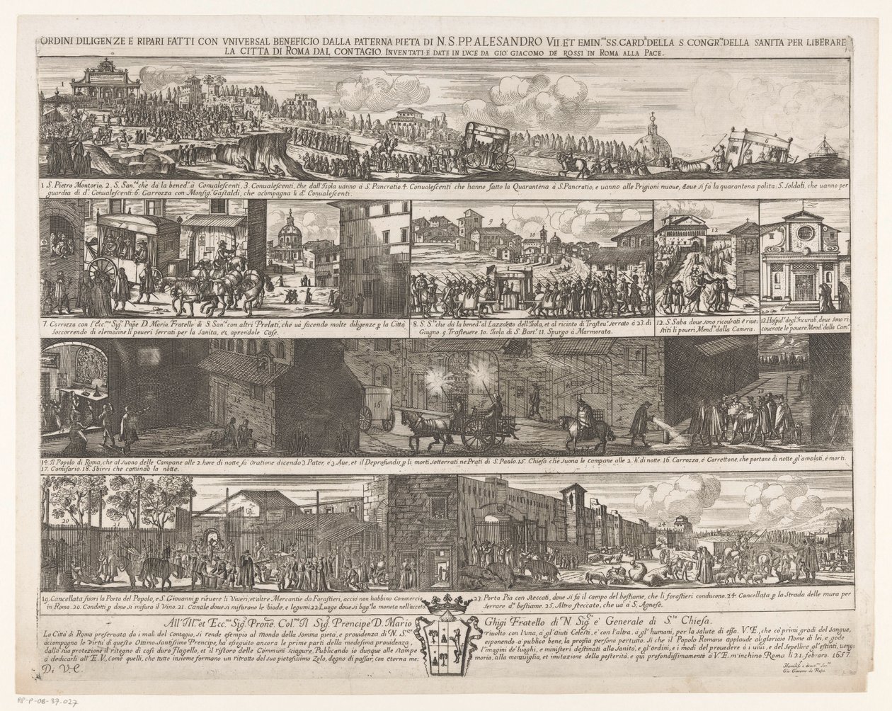 Optocht om Rome vrij te maken van de pest door Giovanni Giacomo de
