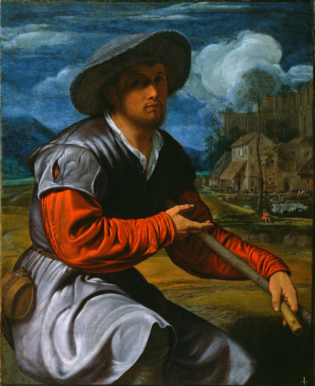 Herder met een Fluit, ca. 1525 door Giovanni Girolamo Savoldo