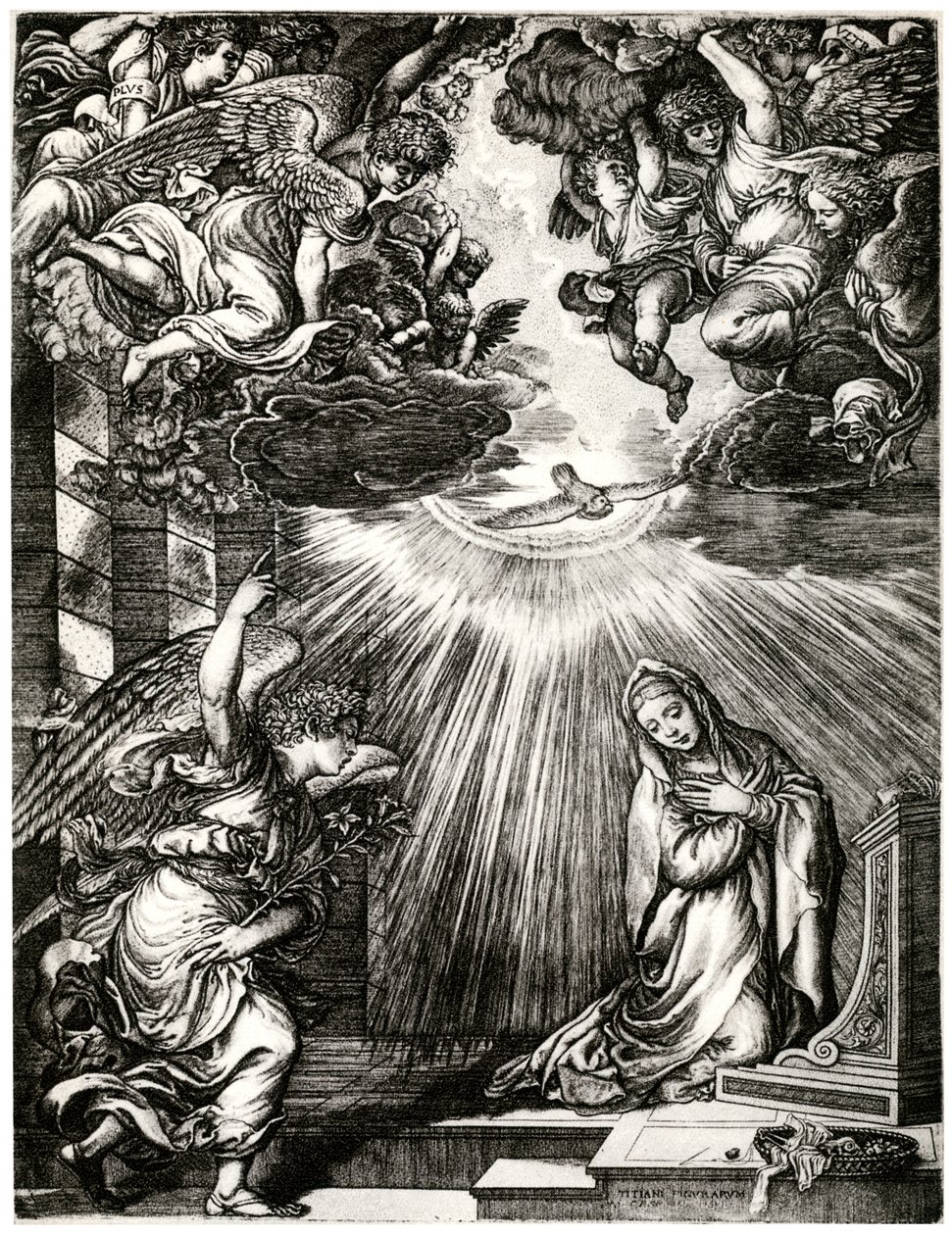 Aankondiging, 16e eeuw, 1937 door Giovanni Jacopo Caraglio