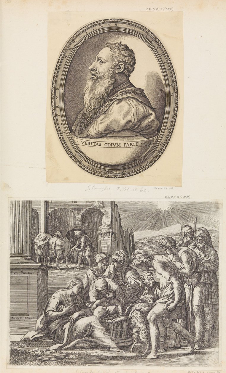 De Aanbidding van de Herders door Giovanni Jacopo Caraglio