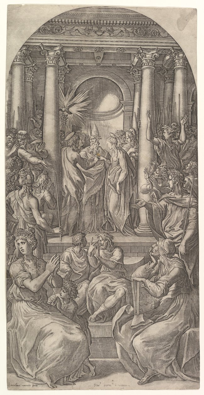 Het huwelijk van de Maagd door Giovanni Jacopo Caraglio