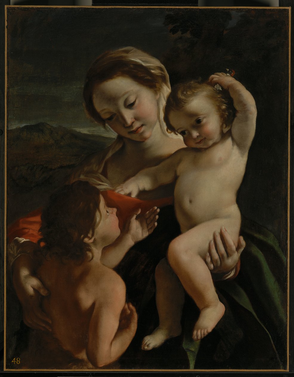 Madonna en kind met het kindje Johannes de Doper door Giovanni Lanfranco