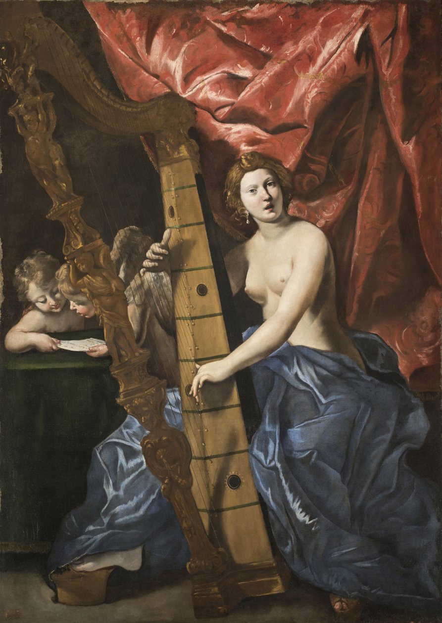 Venus speelt de harp, ca. 1630 door Giovanni Lanfranco