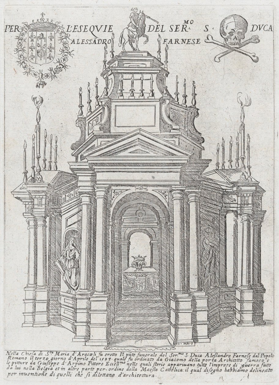 Catafalk voor hertog Alessandro Farnese, 1593 door Giovanni Maggi