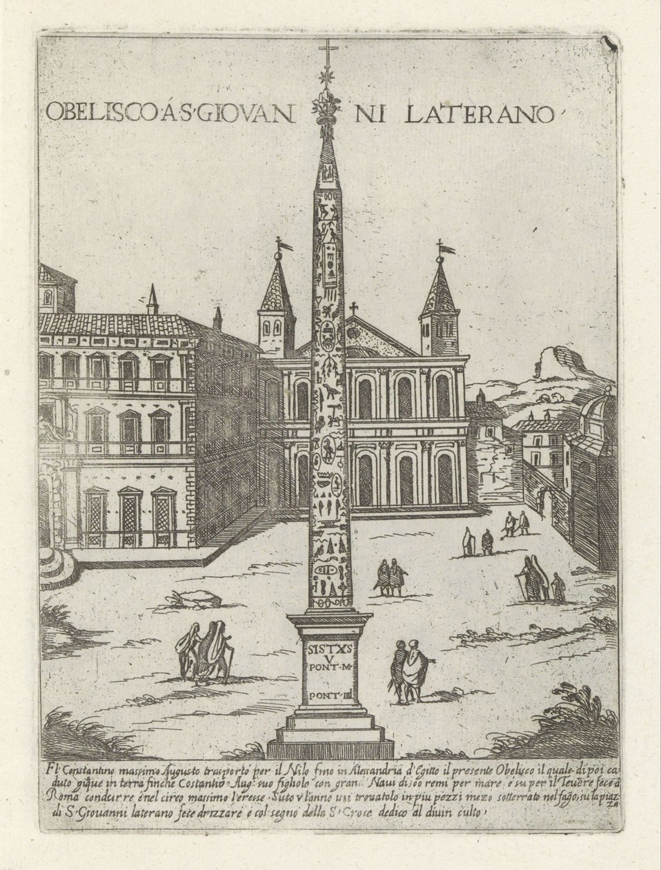 Lateraanse Obelisk achter de Sint-Jan van Lateranen te Rome door Giovanni Maggi