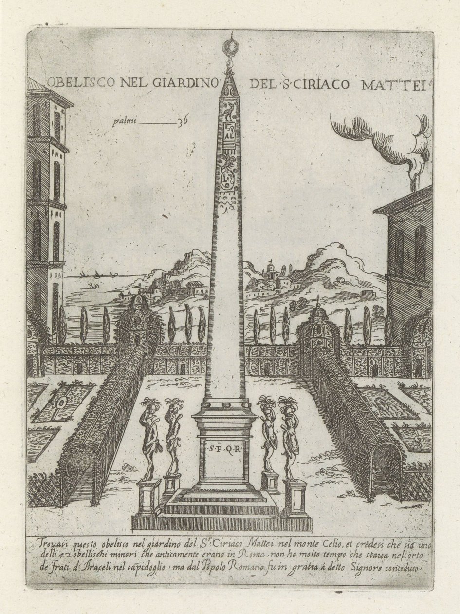 Obelisk in de tuin van Ciriaco Mattei door Giovanni Maggi
