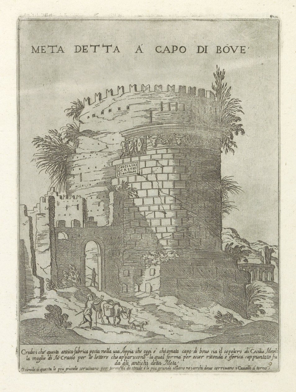Tombe van Caecilia Metella te Rome door Giovanni Maggi