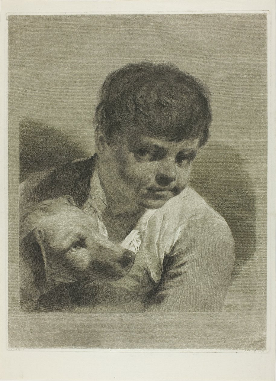 Een jongen met een hond door Giovanni Marco Pitteri