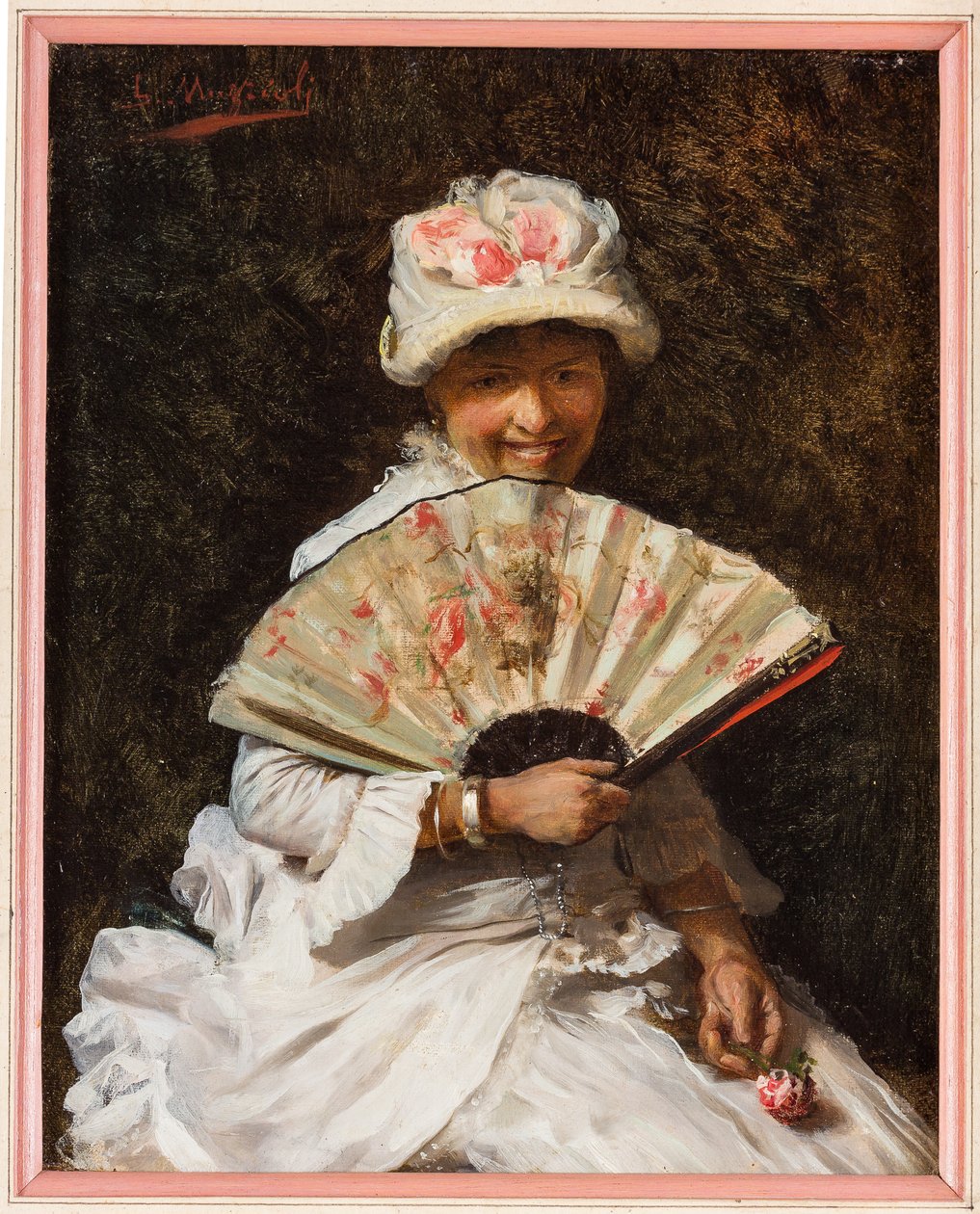 Dame met waaier door Giovanni Muzzioli
