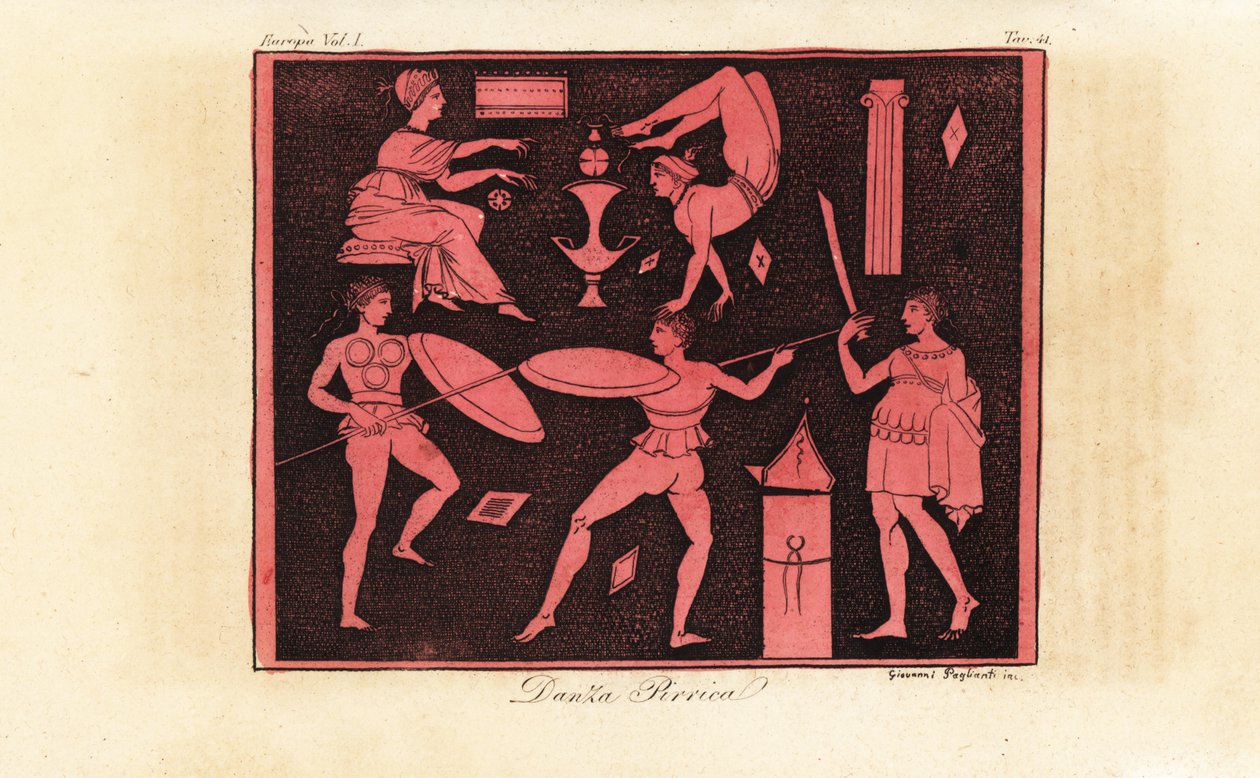 Pyrrhische dans, oude Griekse oorlogsdans door Giovanni Paglianti