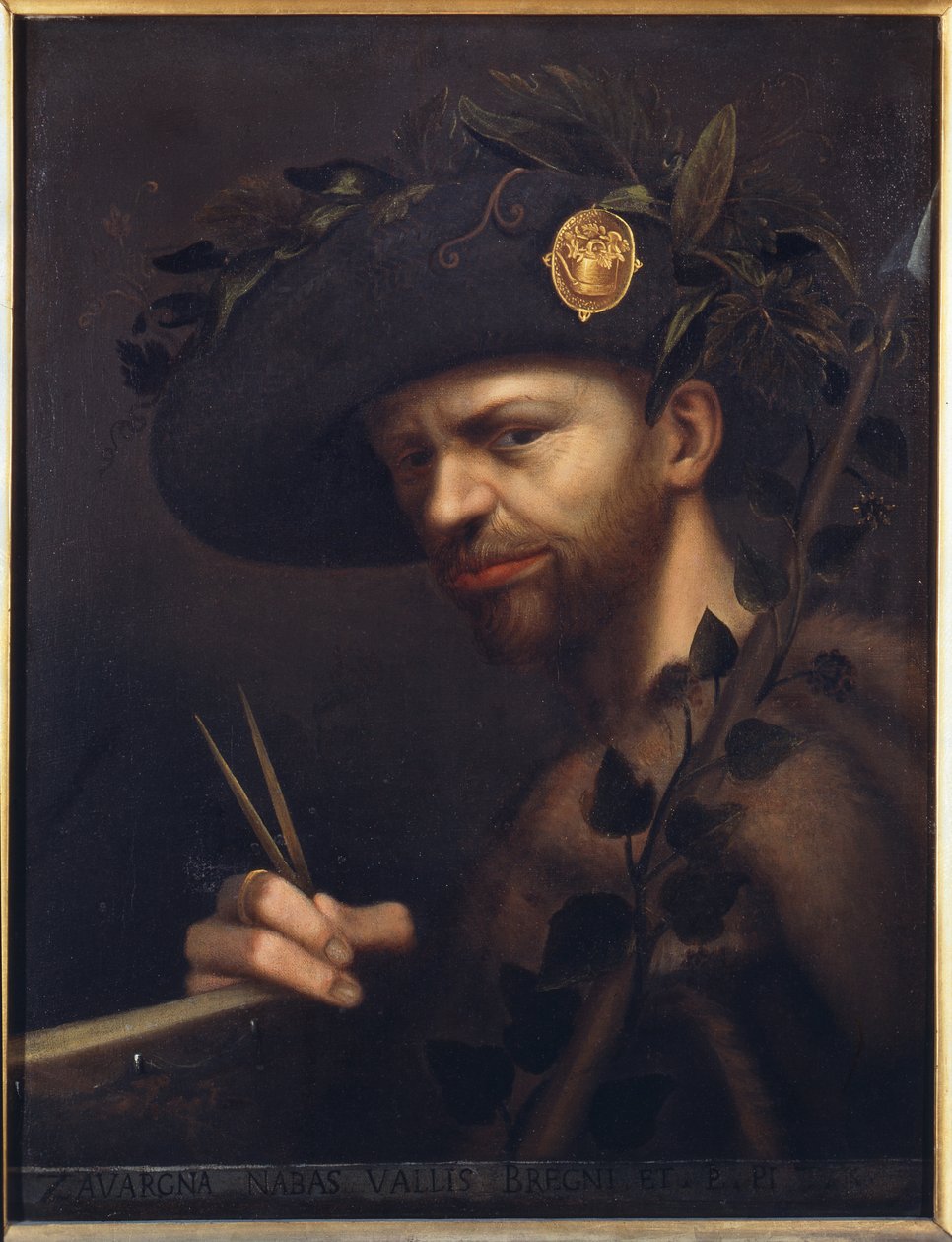 Zelfportret als abt van de Accademia della Valle di Blenio door Giovanni Paolo Lomazzo