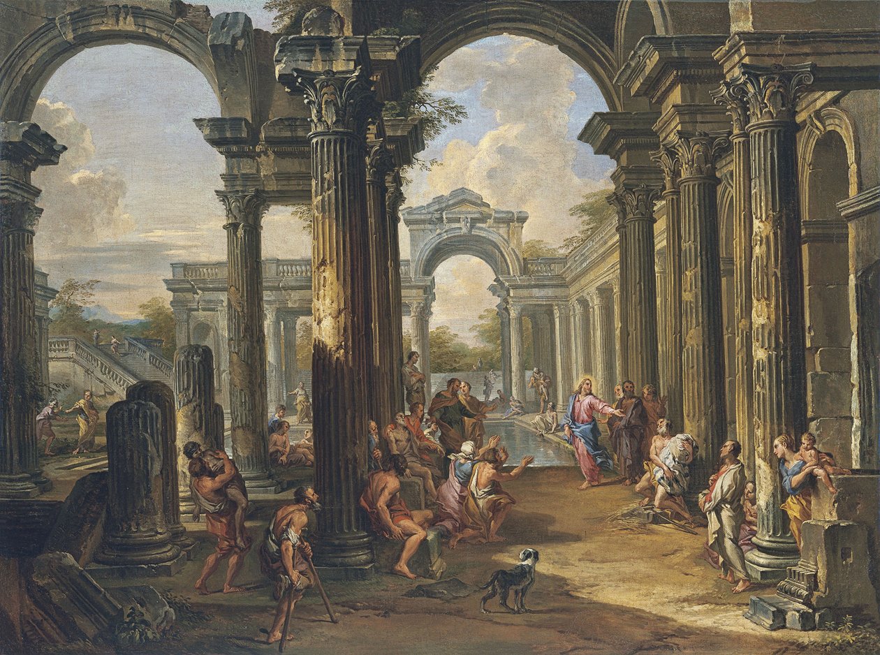 Het badwater van Bethesda door Giovanni Paolo Pannini