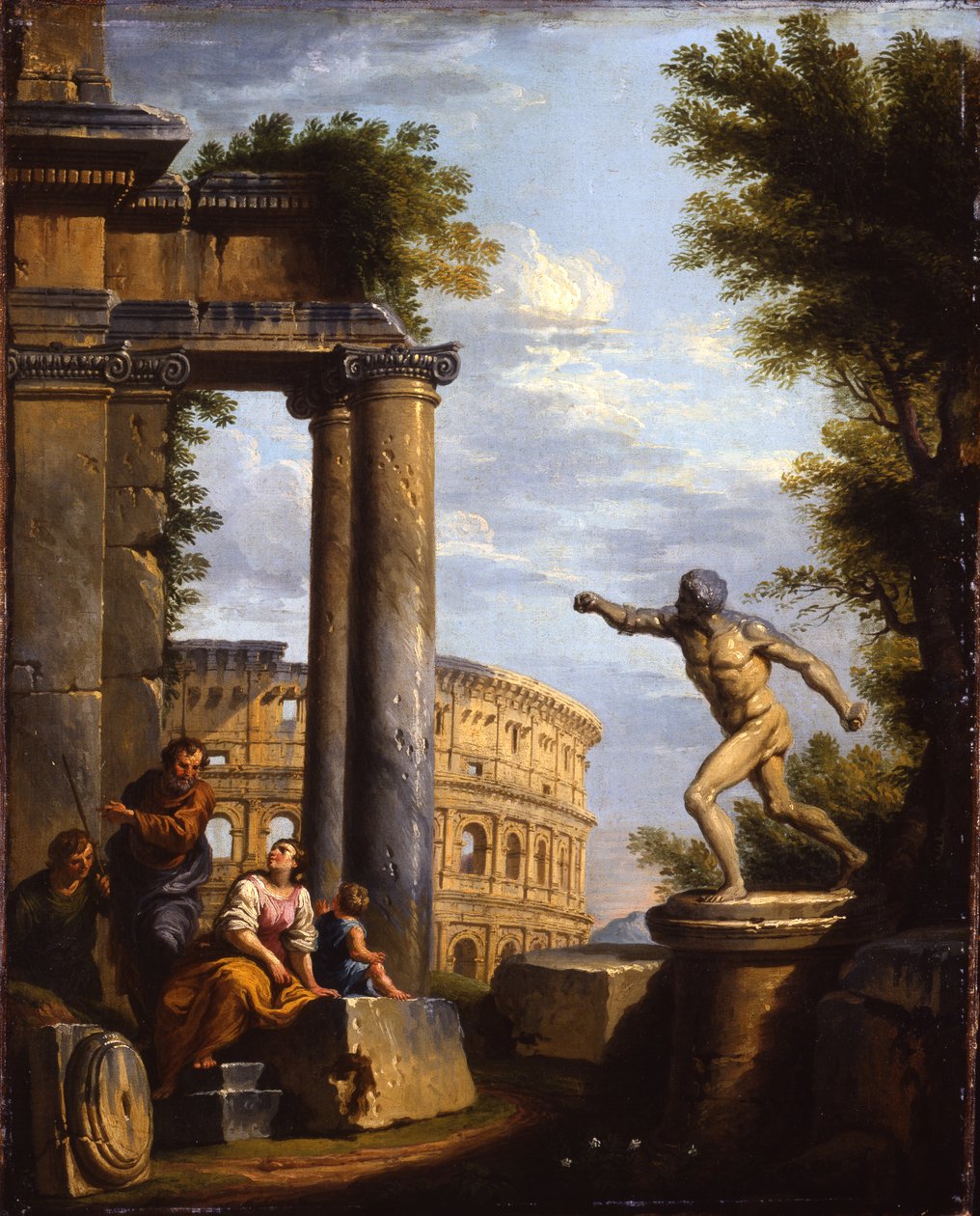 Capricci van klassieke ruïnes met filosoferende filosofen door Giovanni Paolo Pannini
