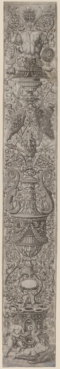 Ornament Paneel: Twee Kinderen met Helmen door Giovanni Pietro Birago and Zoan Andrea