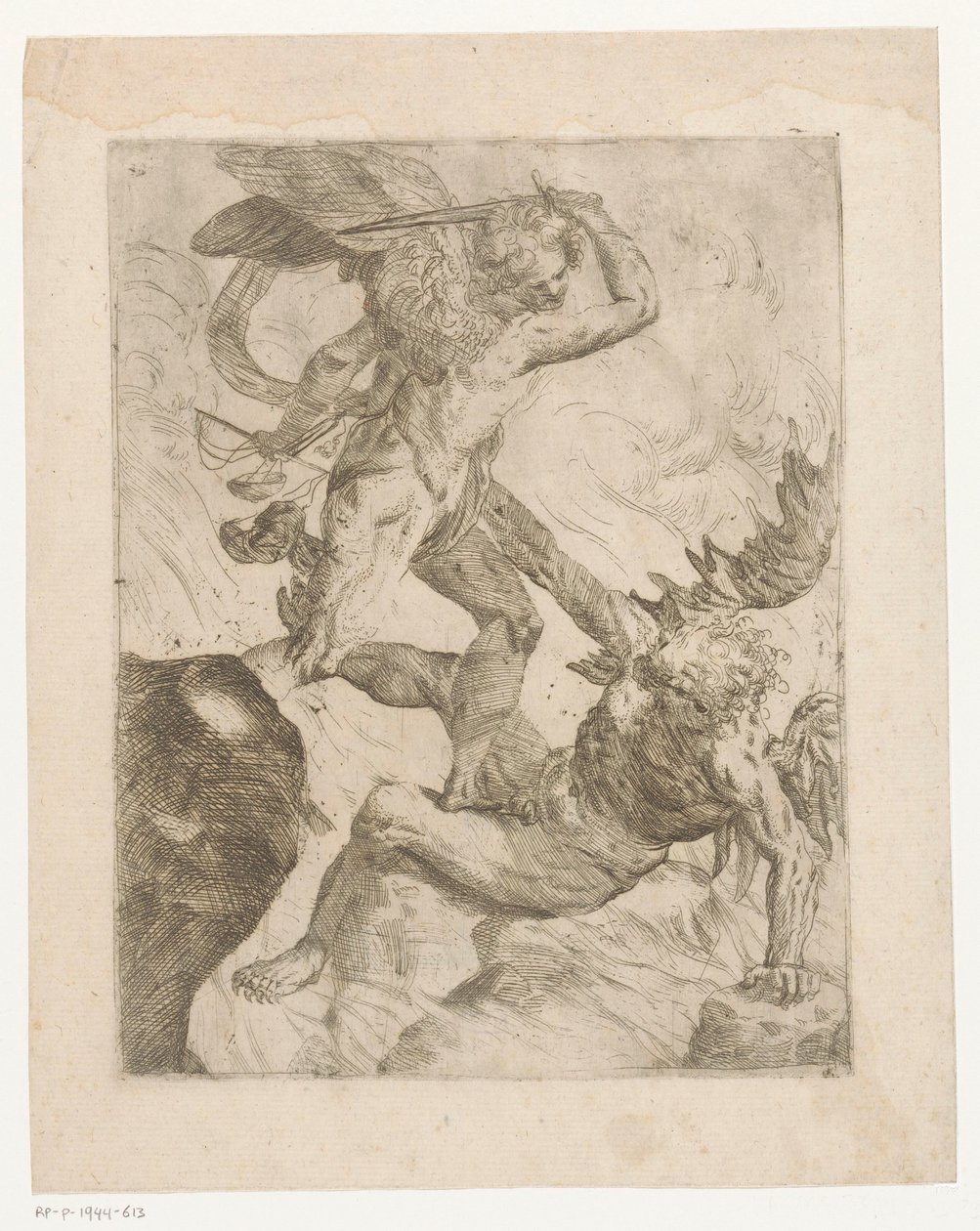 Aartsengel Michaël in gevecht met de duivel door Giovanni Pietro Possenti