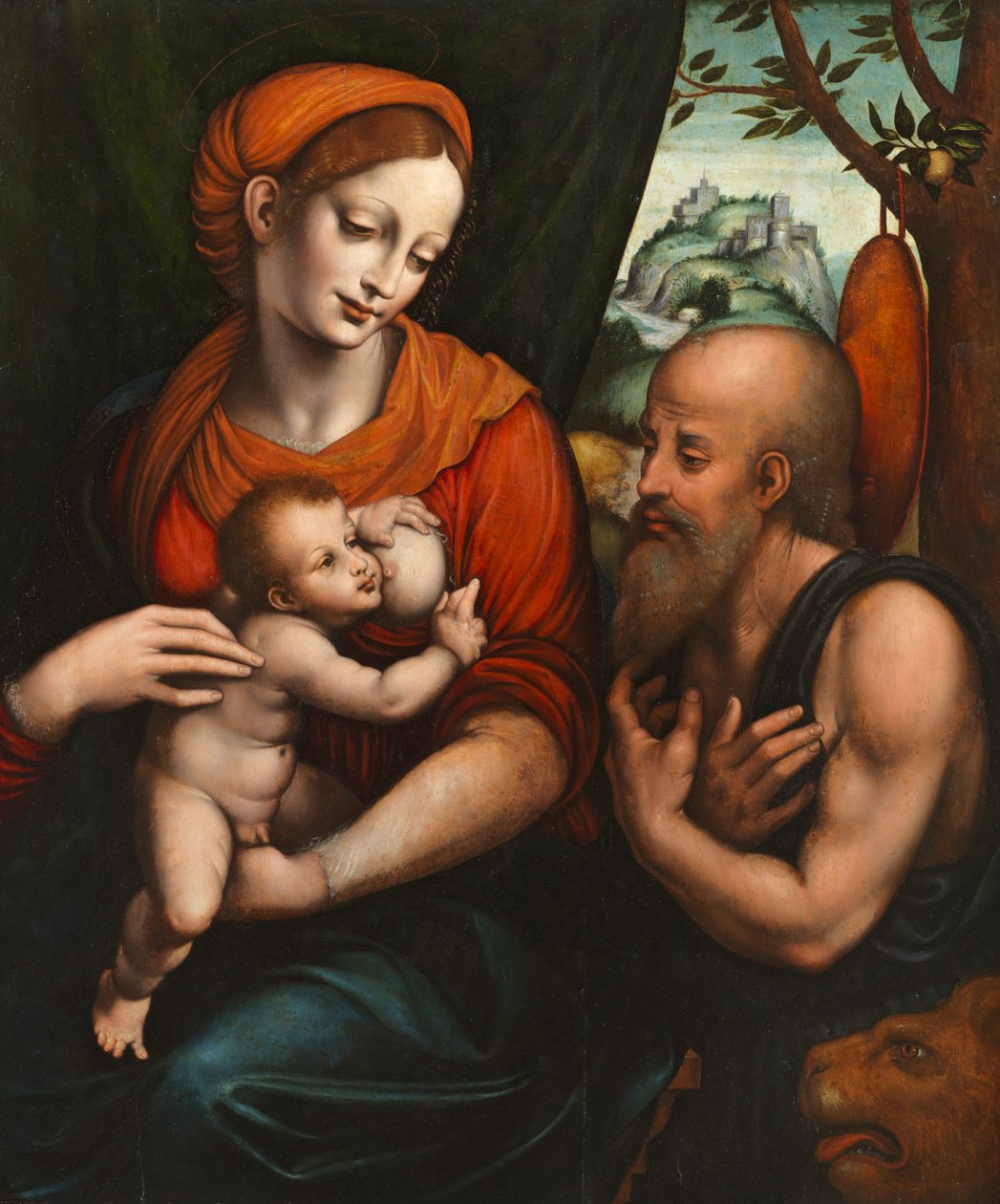 Maagd en Kind met Sint Hiëronymus door Giovanni Pietro Rizzoli (attr. to) Giampietrino