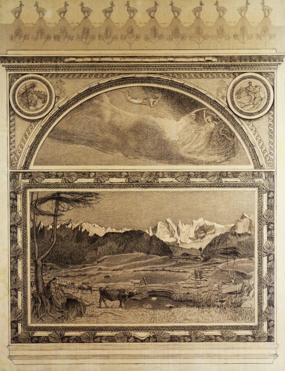 Studie voor het Drieluik van de Alpen, Leven door Giovanni Segantini
