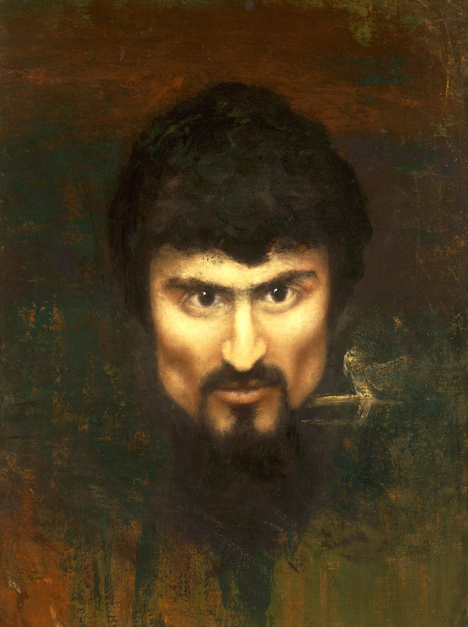 Zwitserland, Saint Moritz, Zelfportret in 1882 door Giovanni Segantini
