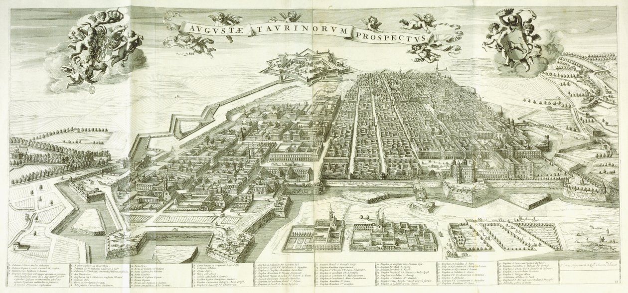 Uitzicht op Turijn, 1672 door Giovanni Tommaso Borgonio