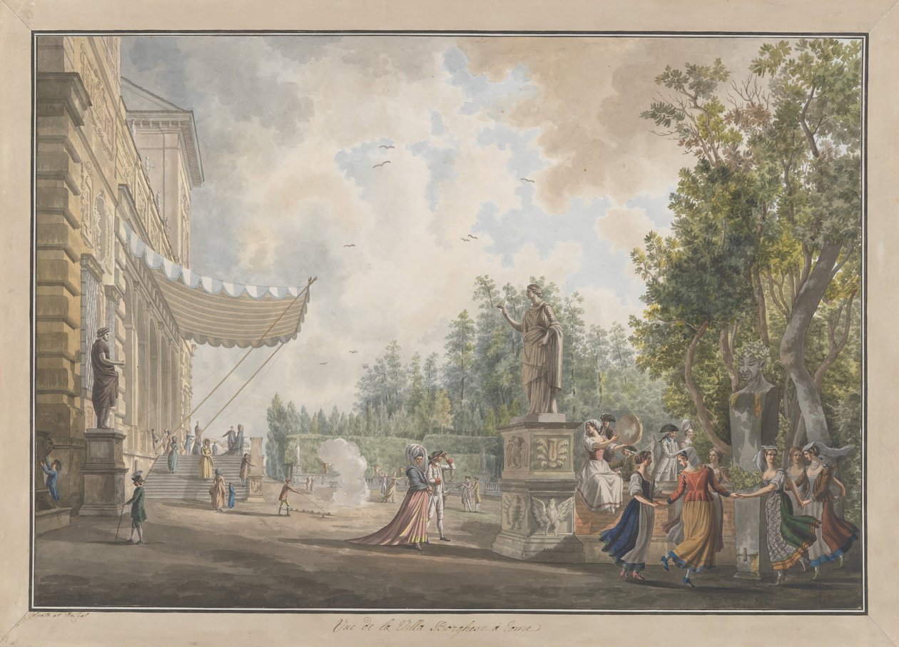 Villa Borghese, ca. 1780 door Giovanni Volpato, Louis Ducros